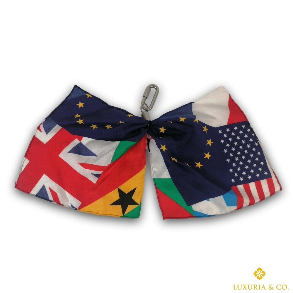 New Authentic Louis Vuitton Silks Flag Bag Charm